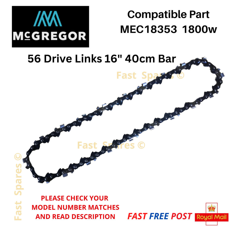 McGregor MEC18353 Argos 948/8403 Chainsaw Chain 40cm 14" Bar 56 Link FAST POST