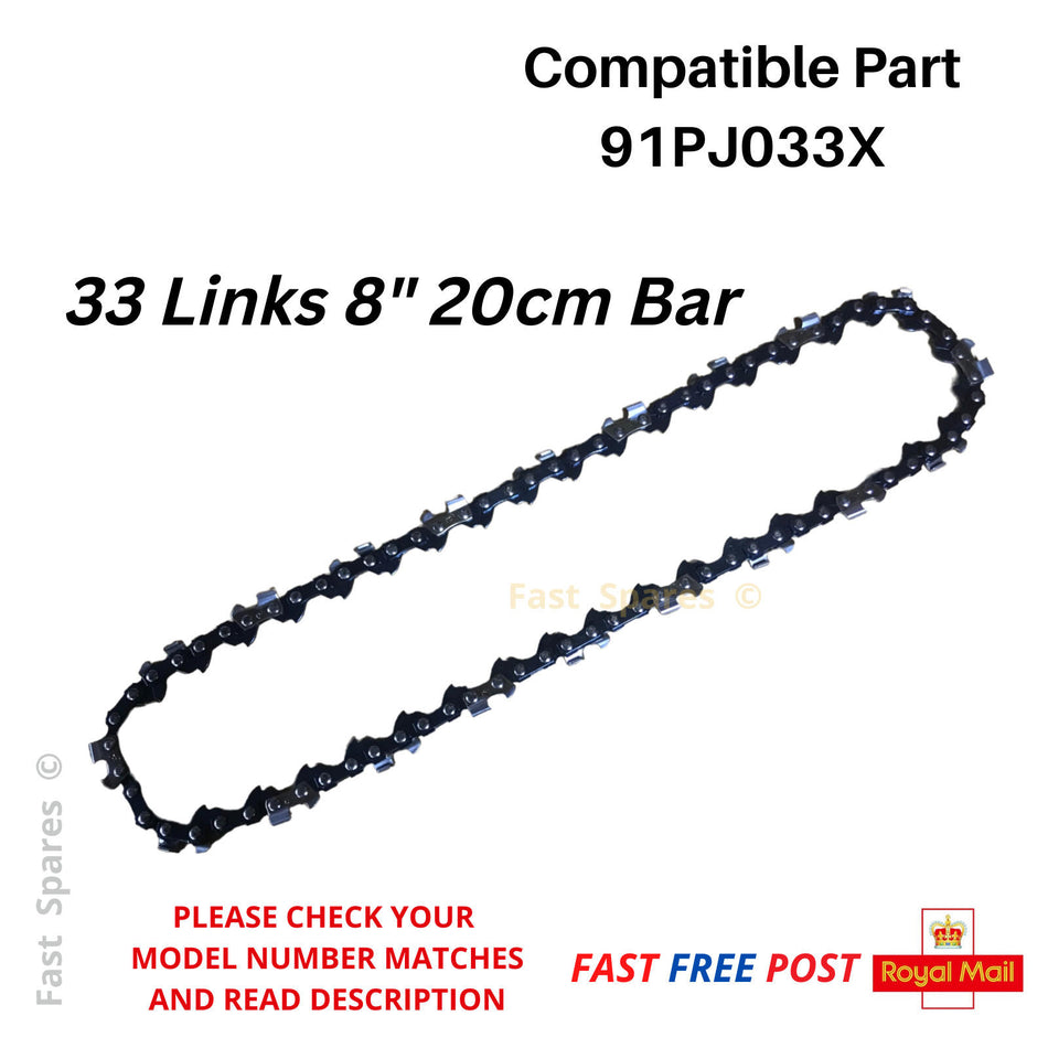 TITAN TTPS750 20cm Pole Saw Chainsaw Chain 8" Bar 33 Drive Links FAST POST