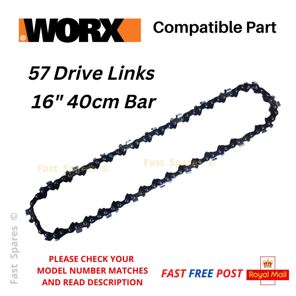 WORX Chainsaw WG304 Replacement Chain 40cm 16" 57 Drive  Links FAST POST
