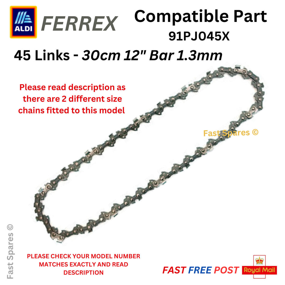 Aldi FERREX XYZ618 Replacement Chainsaw Chain 91PJ045X  PLEASE READ DESCRIPTION