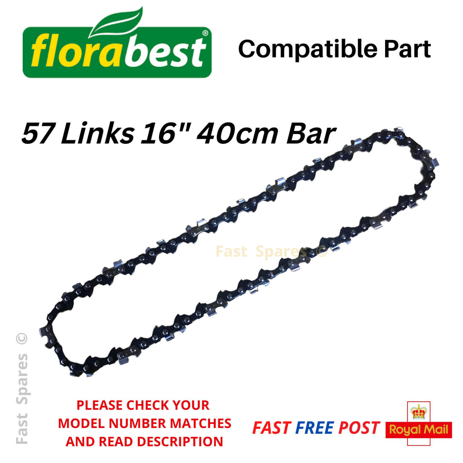 FLORABEST FKS 2200 F3 Chainsaw Chain 57 Links 40cm 16" Bar 91PJ057X FAST POST