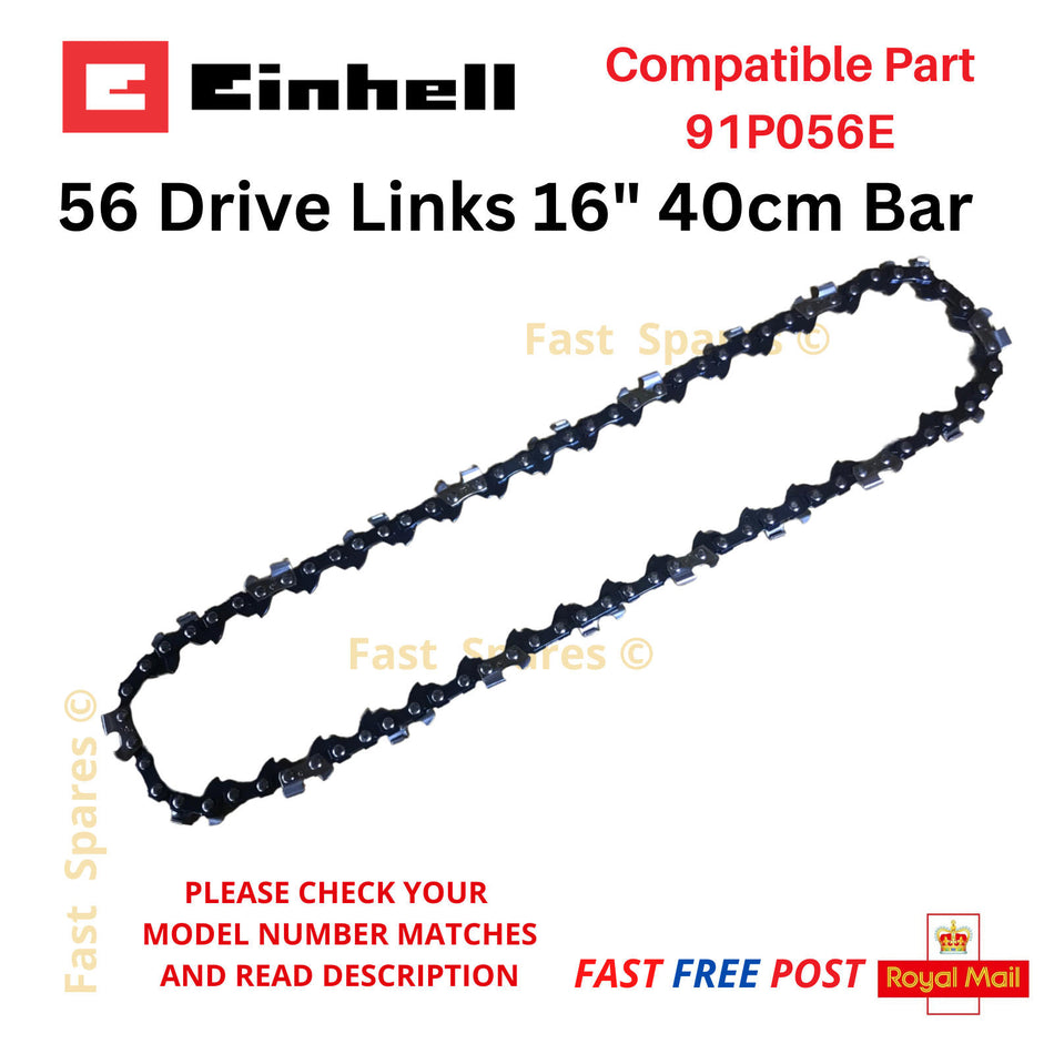 EINHELL GH-EC 2040 Replacement Chainsaw Chain 40cm Bar 56 Drive Links FAST POST