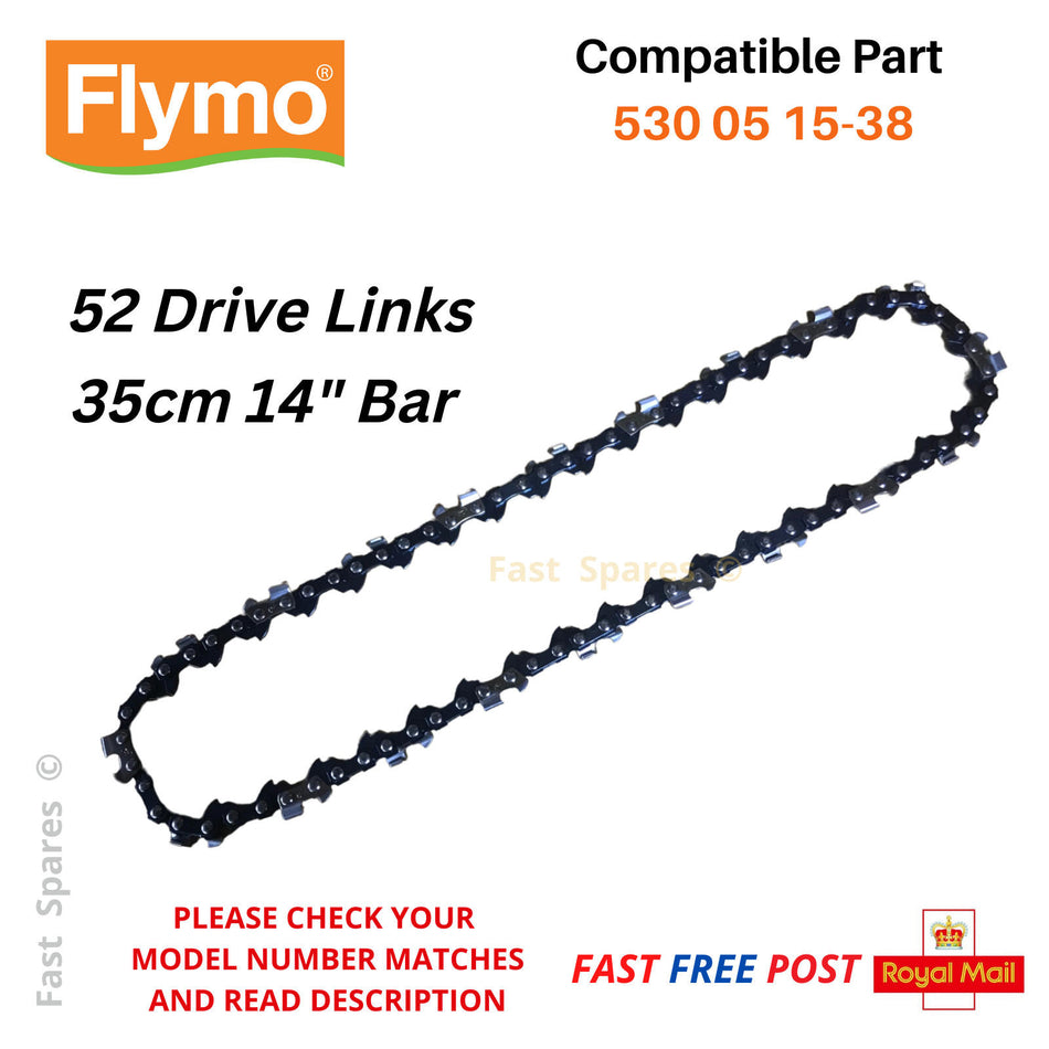 FLYMO EasiSaw 350E Replacement Chainsaw Chain 35cm 14" Bar 52 Links FAST POST