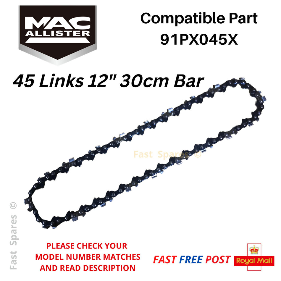MacAllister MCS36-Li  36V Cordless  Chainsaw Chain  91PX045X FAST POST