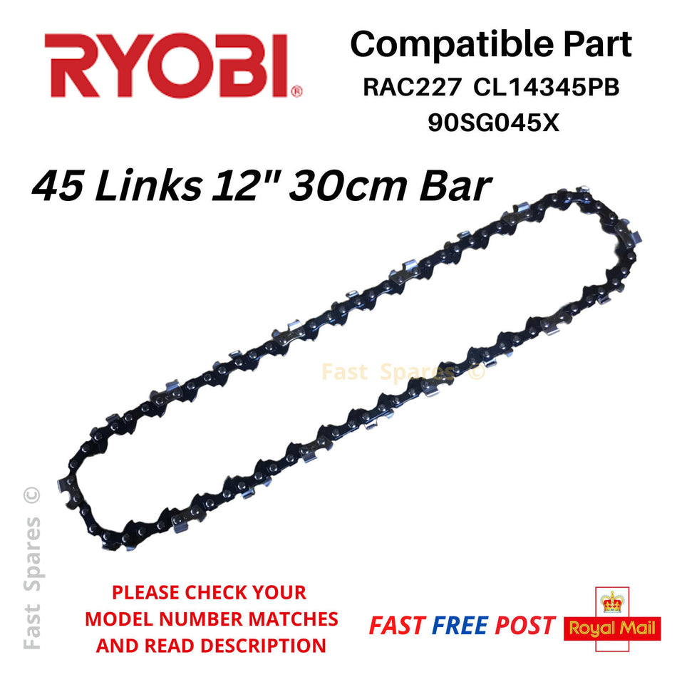 Ryobi 36V Cordless RCS36B Li   Chainsaw Chain 30cm 12" 45 Link FAST POST