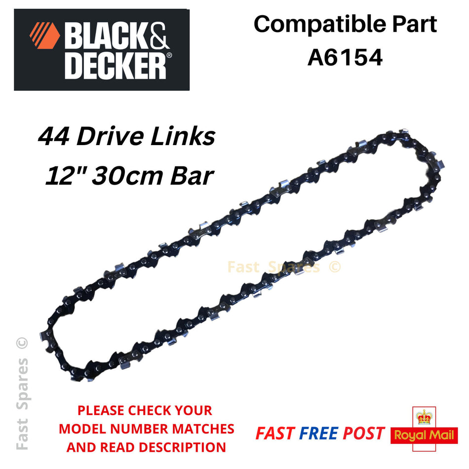 Black & Decker  GK430 Replacement Chainsaw Chain 44 Drive links A6154 FAST POST