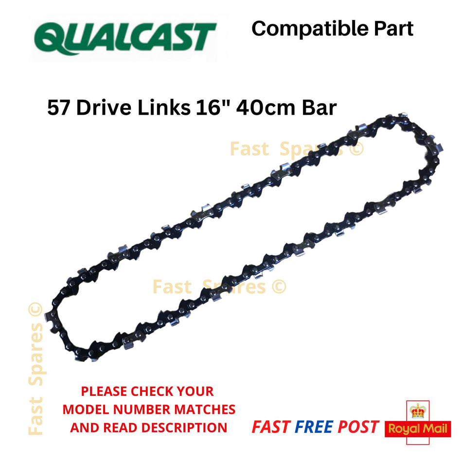 QUALCAST PC40 Chainsaw Chain 40cm 16" Bar 57 Links  FAST POST