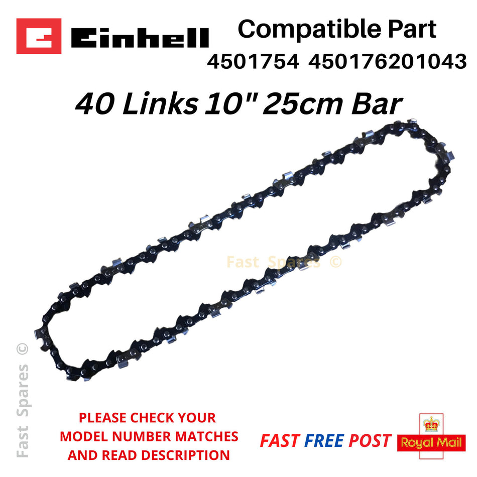 EINHELL PXC-GE-LC 18Li Replacement Chainsaw Chain 25cm 40 Drive Links FAST POST