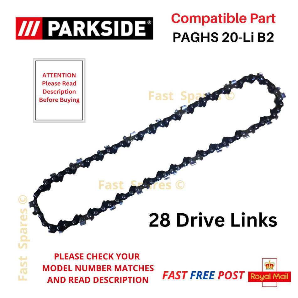 Parkside PAGHS 20-Li B2 Pruning Saw Chainsaw Chain 28 Drive Links
