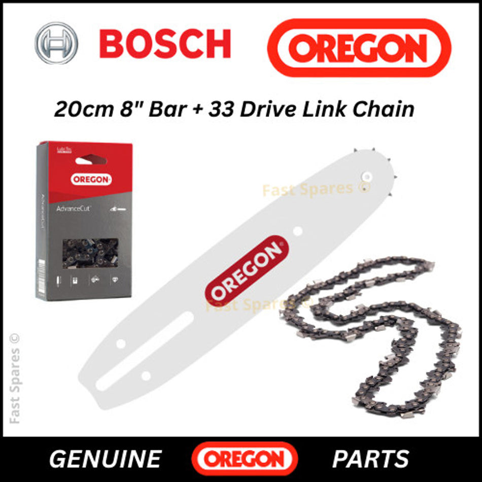 BOSCH Universal ChainPole 18 Genuine OREGON Chainsaw Bar 8" + Chain FAST POST