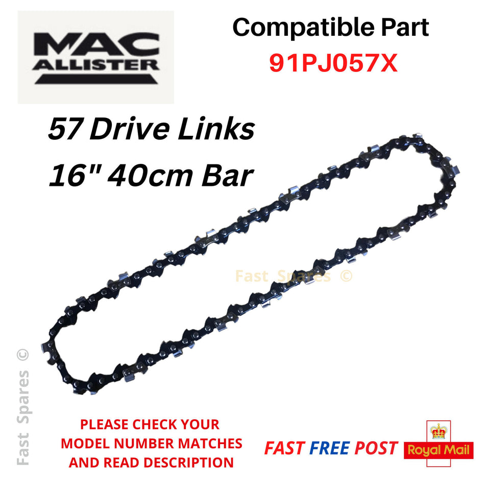 MacAllister MAC 2000 TEL2000W Chainsaw Chain 40cm (16") Bar 57 Links FAST POST
